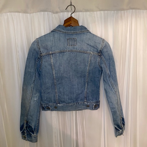 Express Jeans Shorty Denim Distressed Jacket XS - Picture 2 of 6